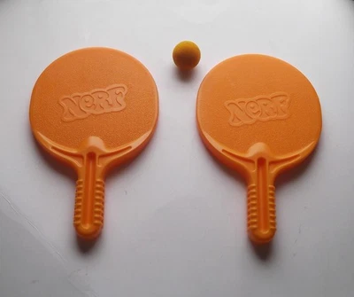 Vintage 1987 NERF Ping Pong Paddles & Original Foam Ball Only Parker Brothers - Image 1 of 2