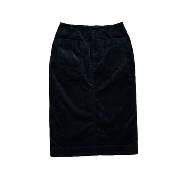 Falda midi Anthropologie The Colette de Maeve azul marino pana talla XXS nueva con etiquetas Foto 1 de 4