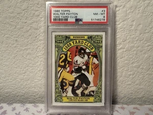 1986 TOPPS 1000 YARD CLUB #3 WALTER PAYTON PSA 8 - Picture 1 of 2