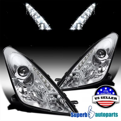 Fits 2000-2005 Toyota Celica GT GTS Projector Headlights LED Strip 00-05 Pair - Imagem 1 de 4