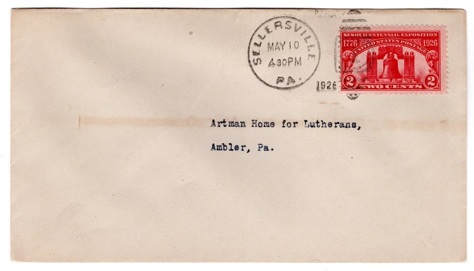 #627 Sesquicentennial Exposition 1928 FDC -  Unofficial U/O Sellersville PA - Image 1 of 2
