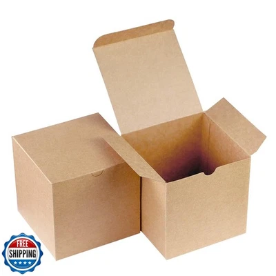 Xxcxpark 48 PCS Brown Gift Boxes 4x4x4 inches, Decorative Party Favor Gift Pa - Image 1 of 4