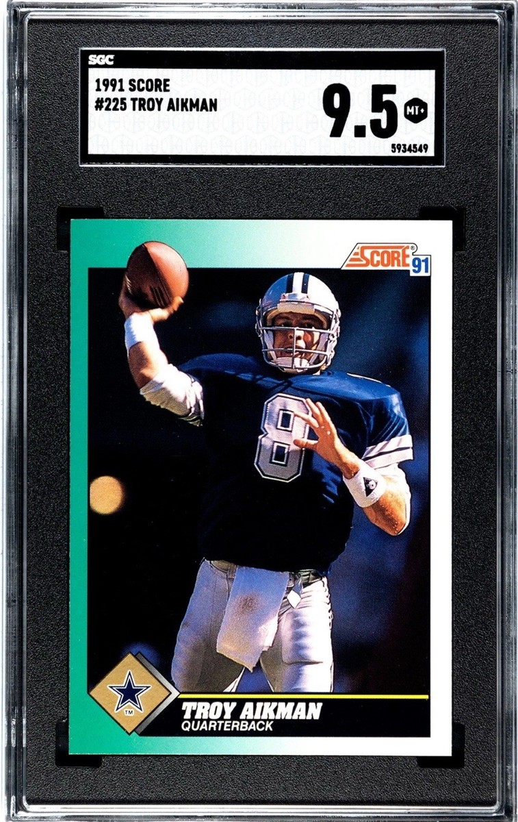 Troy Aikman Dallas Cowboys Football Grade 9.5 SCORE Sports