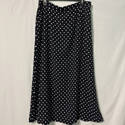 Pendleton Black White Polka Dot Aline Skirt Women’s Sz 16 Not Lined Midi Pockets - Image 1 of 4