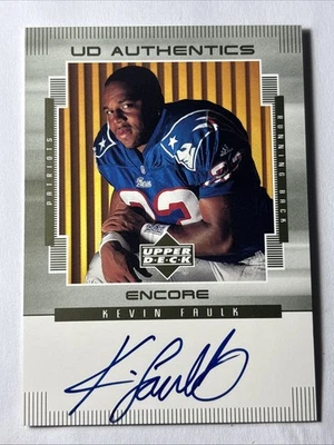 1999 Upper Deck Encore Authentics Kevin Faulk On Card Rookie Auto Patriots LSU - Image 1 of 2