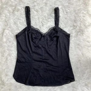 Olga Women’s Size Small Cami Satin Lace Black Silky Y2K Goth Vintage - Picture 1 of 7