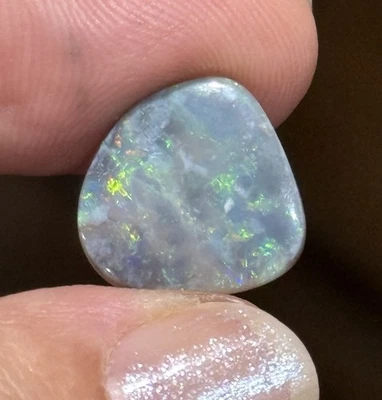 4ct 14.2x14.6x2.8mm Solid Australian Black Mintabie Opal Cabochon Gem Free Form - Image 1 of 4