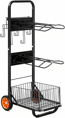 Rolling Horse Saddle Rack Cart Foldable Saddle Pad Rack Stand 3 Tier Heavy Duty  - Image 1 of 4