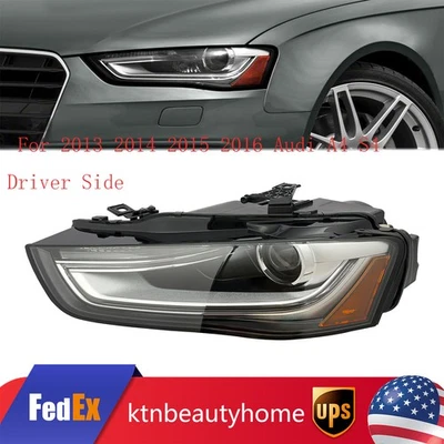 Left Headlight For 2013 2014 2015 2016 Audi A4 S4 Driver Side Projector Headlamp Foto 1 de 4