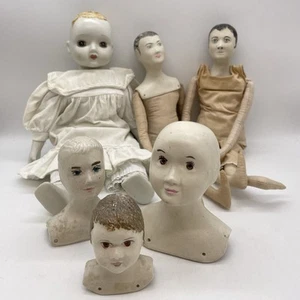 Lote de Trabajo Muñecas Porcelana De Colección Cabezas Bisque Pinchazo Cerámica Musical Cuerda - Imagen 1 de 18