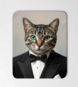 Custom Cat In Tuxedo Pet Portrait Mouse Pad Desk Mat Non Slip Rectangle Mousepad - Picture 1 of 1