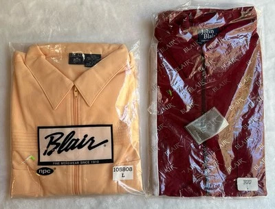 (2) NWT John Blair Men’s Light Shirt Jacket Size Large Burgundy & Peach - Image 1 of 4