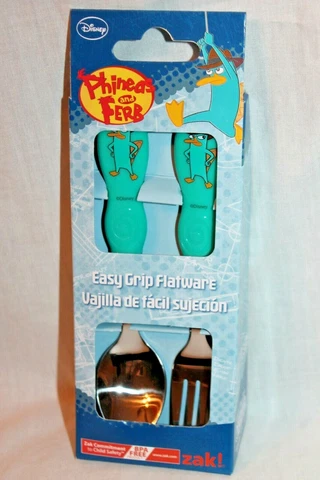 NEW DISNEY PHINEAS AND FERB SET FORK AND SPOON ZAK Cover