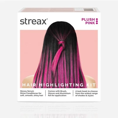 Kit de resaltado de color de cabello Streax | Color de cabello rosa, rosa felpa - Pack de 1 I En Foto 1 de 3