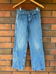 WRANGLER Straight Leg Jeans Blue Adjustable Waist Medium Wash | Boys Size 14 - Picture 1 of 19