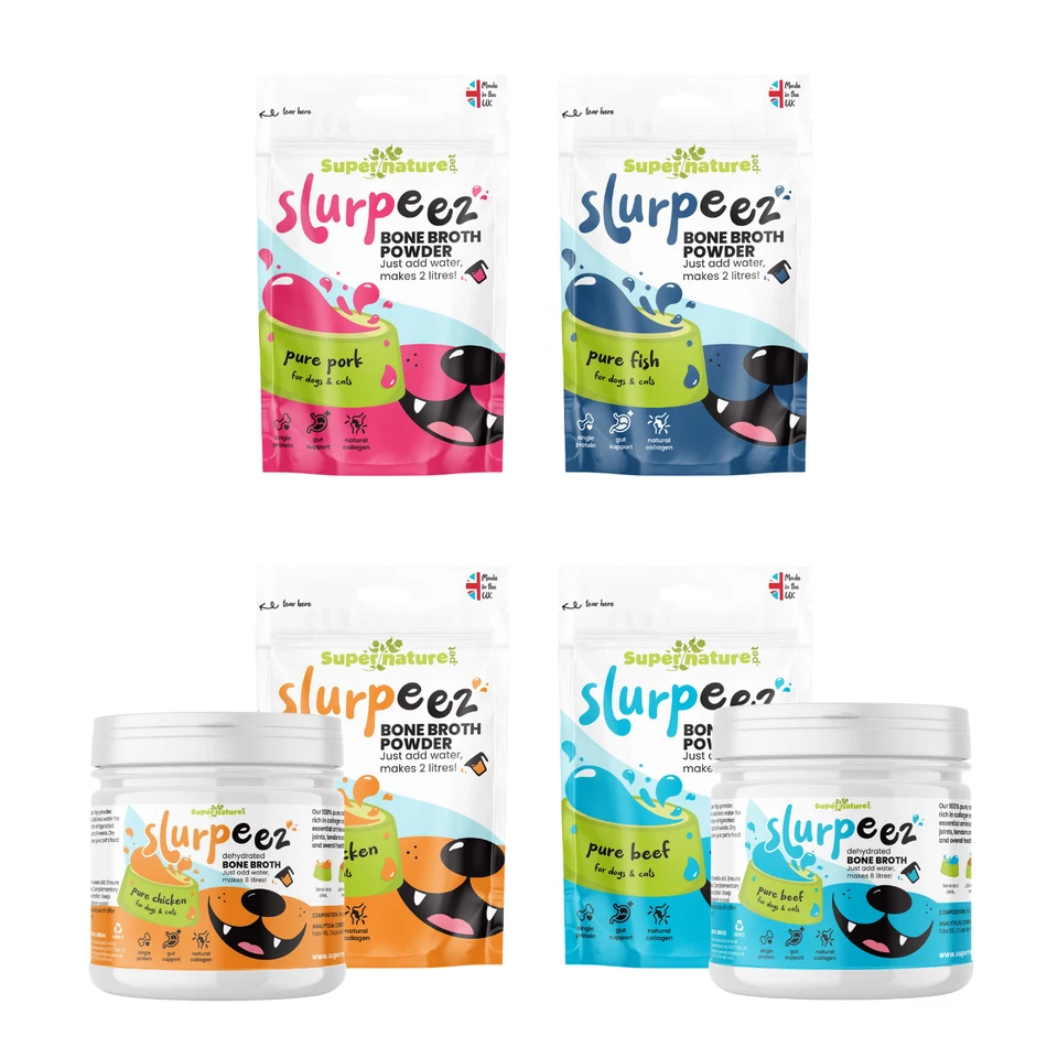 SUPERNATURE PET Supernature Slurpeez Bone Broth Powder for Dogs & Cats 60g-250g | Joint Support