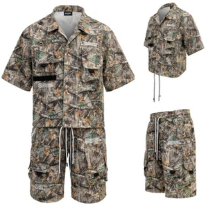 KLOUD9 Men's Utility Camo Crop Over Shirt & Shorts Set S25154U-S25156U-SET - Picture 1 of 13