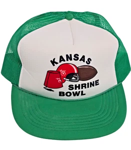 Vintage Kansas Shrine Bowl Hat Cap Trucker Style Snapback Mesh Foam - Picture 1 of 10