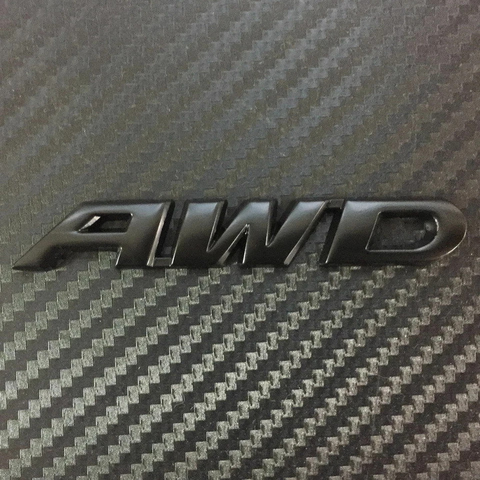 Calcomanía adhesiva con emblema de metal negro para automóvil SUV AWD para puerta trasera con tracción en las 4 ruedas Foto 1 de 4