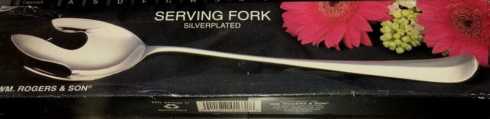 Mundial. Tenedor para servir Rogers & Son grande de plata, antiguo Foto 1 de 3