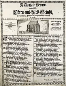 1661 Broadsheet, Ode to the City Library, Zurich, Switzerland, bibliothecography - Picture 1 of 5