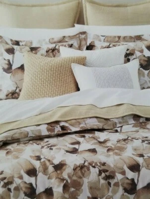 3 pc Ralph Lauren Corrine Tonal Leaf Full / Queen Duvet & Shams Set $270 NIP - Image 1 of 4
