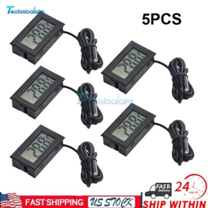 5PCS Temperature Meter Embedded LCD Digital Thermometer Indoor +NTC Sensor Probe - Picture 1 of 12