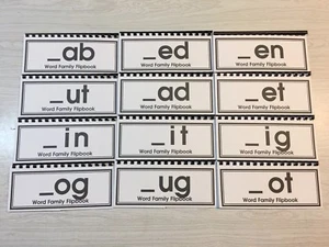 Word Family Flip Books - Set of 12 - Kit One - Picture 1 of 10