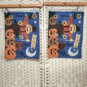 Vintage Fall Applique Placemats Set Of 2 Halloween Jack-O-Lantern - Picture 1 of 7