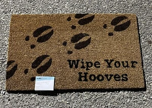 Doormat “Wipe Your Hooves” High Quality Door Mat PVC Backing 18x30” - Picture 1 of 3