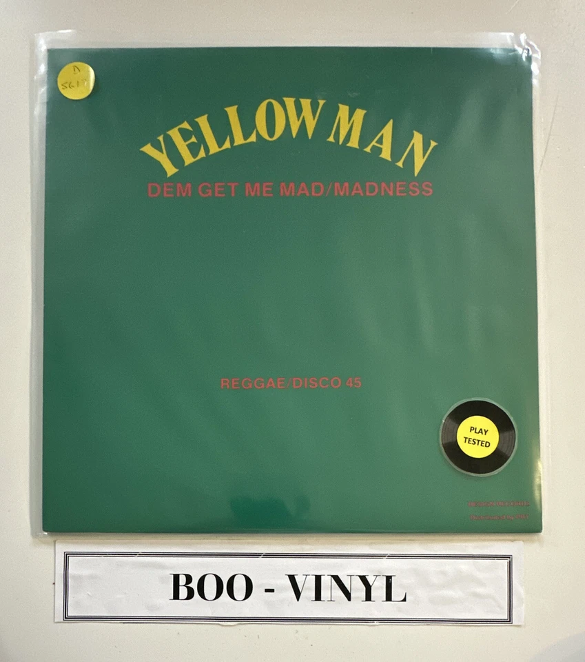 Yellowman~ Dem Get Me Mad/ Madness 12" vinyl Record Reggae EX / EX Condition - Image 1 of 4