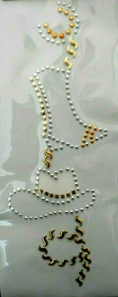 Sombrero de Bota de Vaquero Western Plateado Dorado Estrás Tachuela Planchado Hot-Fix Transferencia #75 Foto 1 de 1