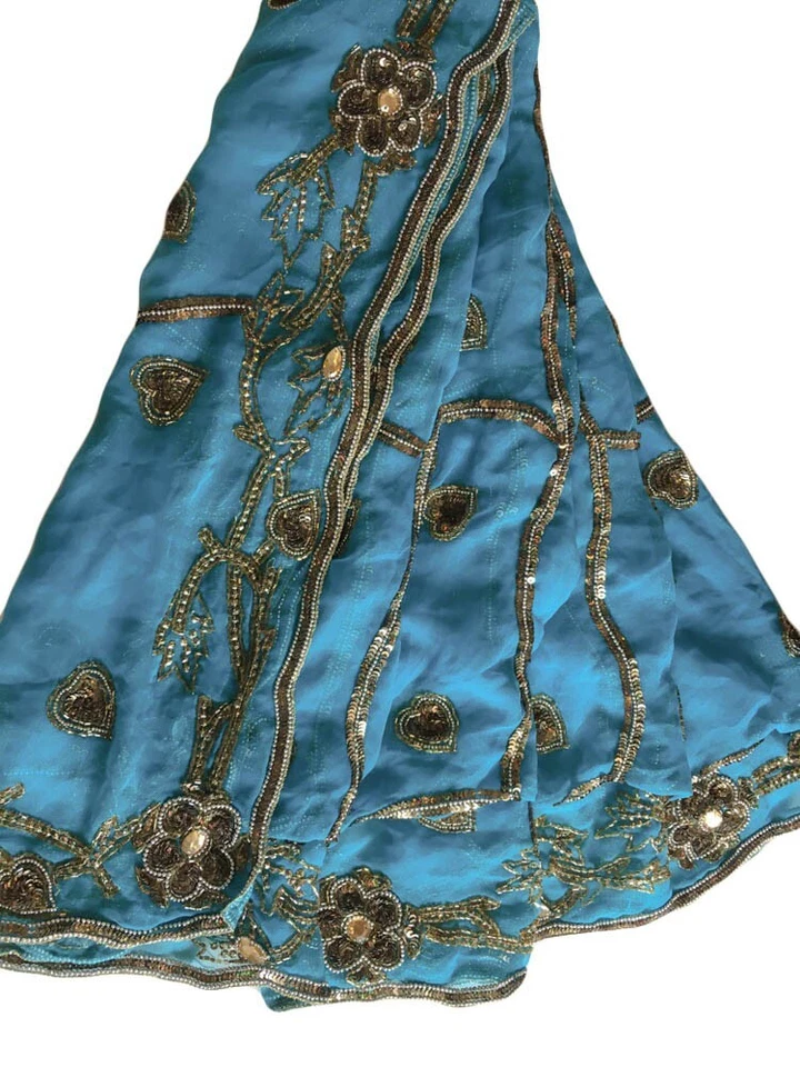 Bufanda Georgette Dupatta vintage india bordada estola larga para mujer LD7235 Foto 1 de 4