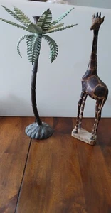 Vintage Cast Iron Palm Tree Candlestick - Picture 1 of 3