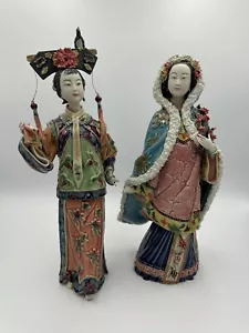 Estatuilla de flores de cerámica oriental de porcelana china Wucai de colección para damas mujeres - Imagen 1 de 12