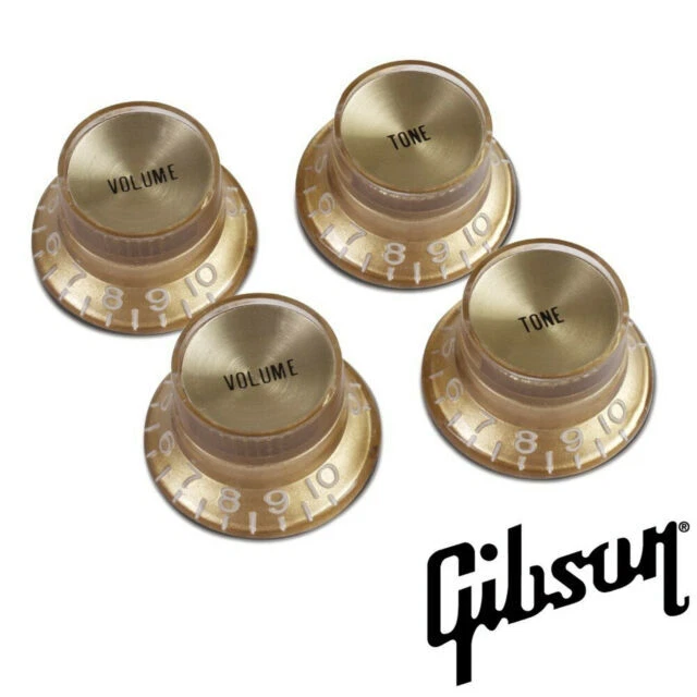 Gibson Top Hat Style Knobs - Gold (Pack of 4)