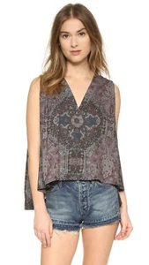 Neu mit Etikett Free People Darcy bedrucktes Tanktop Einzelhandel 78 $ - Bild 1 von 4