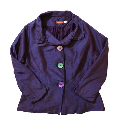 Bianco Levrin Blazer женщин большой фиолетовый переливающийся уникальный ведьмы готический дизайнер - Изображение 1 из 4