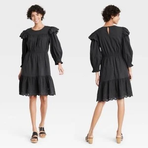 Target Universal Thread Dark Grey Crochet Lace Dress Size 3X - Picture 1 of 7