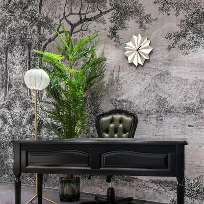 Арт-деко двухцветный настенные часы с виртуальной 3D-формы на ardeola - оригами синий - Изображение 1 из 4