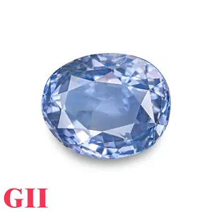 GII Certified CEYLON Blue Sapphire 3.40 Ct. Natural Untreated OVAL Strong Blue - Picture 1 of 5