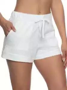 Felina Sz L Organic Cotton Stretch Drawstring Lounge Sleep Shorts 740121 White - Picture 1 of 7