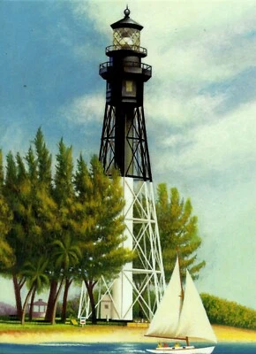 SOUTHEASTERN LIGHTHOUSES, HILLSBORO INLET LIGHT, FLORIDA, STAMPED POSTAL CARD - Image 1 of 2