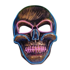 Led Leucht-Maske Totenkopf Halloween Gesichtsmaske Skull Karneval Fasching Maske - Bild 1 von 4