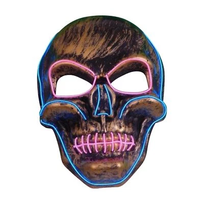 Led Leucht-Maske Totenkopf Halloween Gesichtsmaske Skull Karneval Fasching Maske - Bild 1 von 4