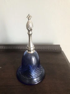 Vintage Avon 1976 Cobalt Blue Glass Perfume Bottle Bell Moonwind Cologne Empty - Picture 1 of 4