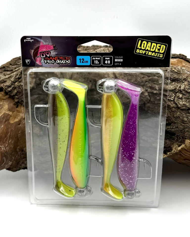 Fox Rage Ultra UV Zander Pro Shads Mixed Colour 12cm 12g Köderset Gummiköder DA - Bild 1 von 4