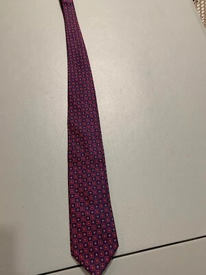 Corbata para hombre Chaps 100 % seda diseño azul rojo larga punta ancha Foto 1 de 4