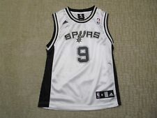 Tony Parker Basketball Jersey Youth Medium White Adidas San Antonio Spurs #9 NBA