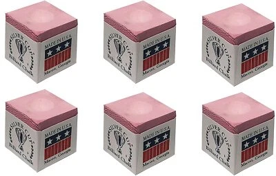 SILVER CUP CHALK Silver Cup Billiard Chalk - 6 pack (Pink)